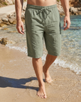 Herren Leinen-Bermudas mit Tunnelzug – Leichte, atmungsaktive Freizeithose mit elastischem Bund, geradem Schnitt und sommerlichem Beach-Style