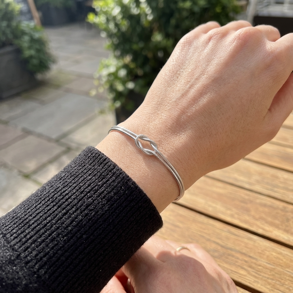 Women's Minimalist Knotted Double-Layer Snake Chain Bracelet &amp; Necklace