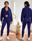 Women's Plush Fleece Sports Three-Piece Set