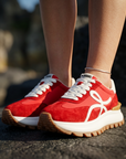 Women's Leather Platform Sneakers – Cross-Strap Thick Sole, 3-5cm Heel