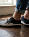 Men's Soft Leather Slip-On Slippers – Breathable Closed-Toe Mules