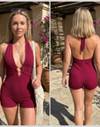 Women's Backless Knitted Bodycon Dress
