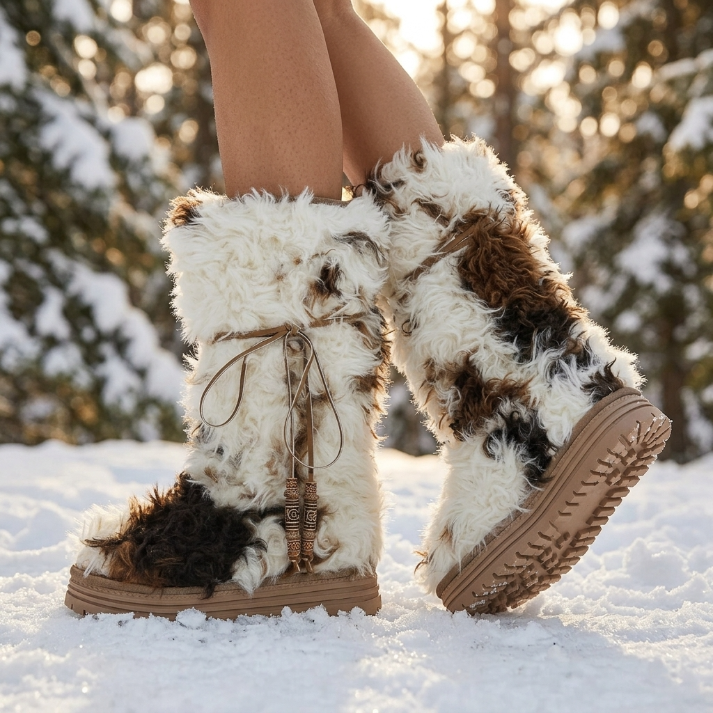 Women's Mid-Calf Snow Boots - Plush Lined, Non-Slip, Winter
