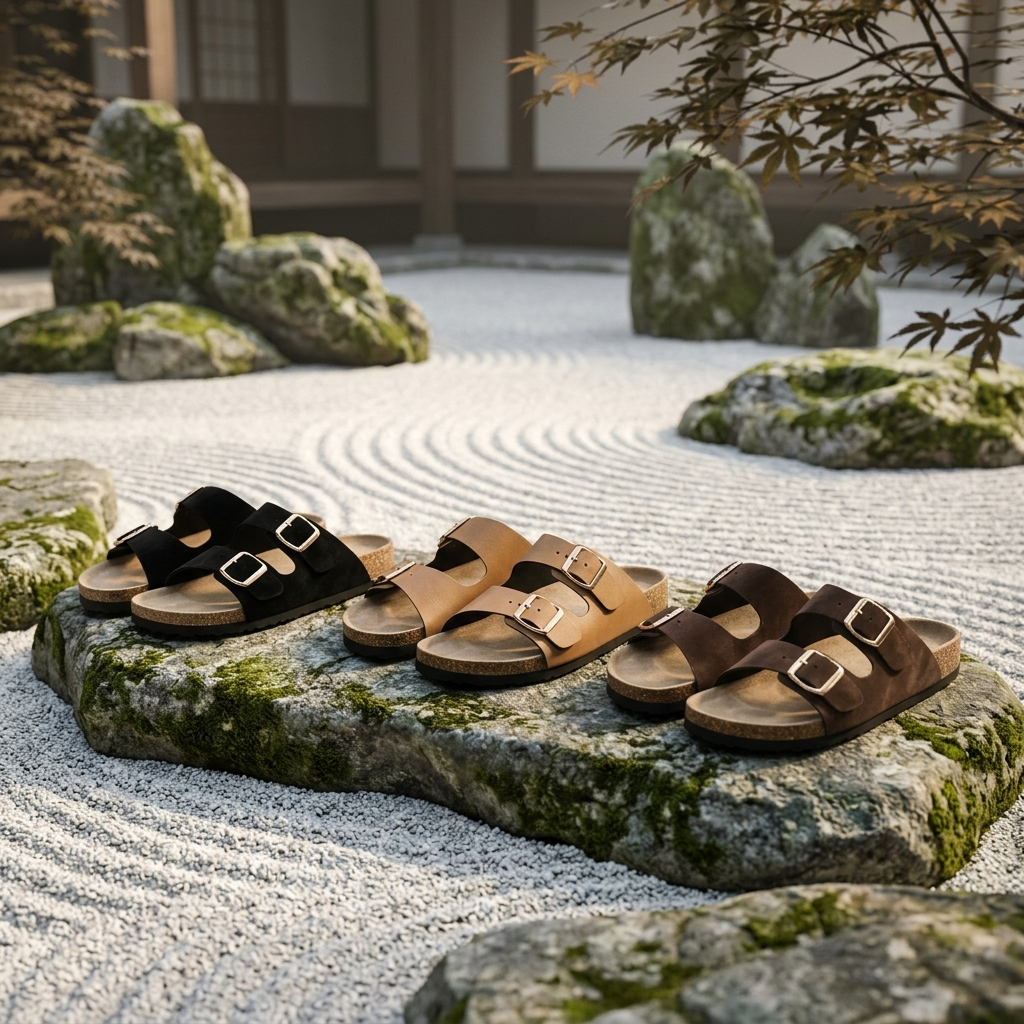 Men's Microfiber Leather Sandals – Ergonomic Arch Support Slip-On