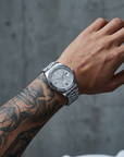 Men's Automatic Calendar Watch – Stainless Steel Mechanical Timepiece with Day-Date Display, Mineral Crystal & Waterproof Design
