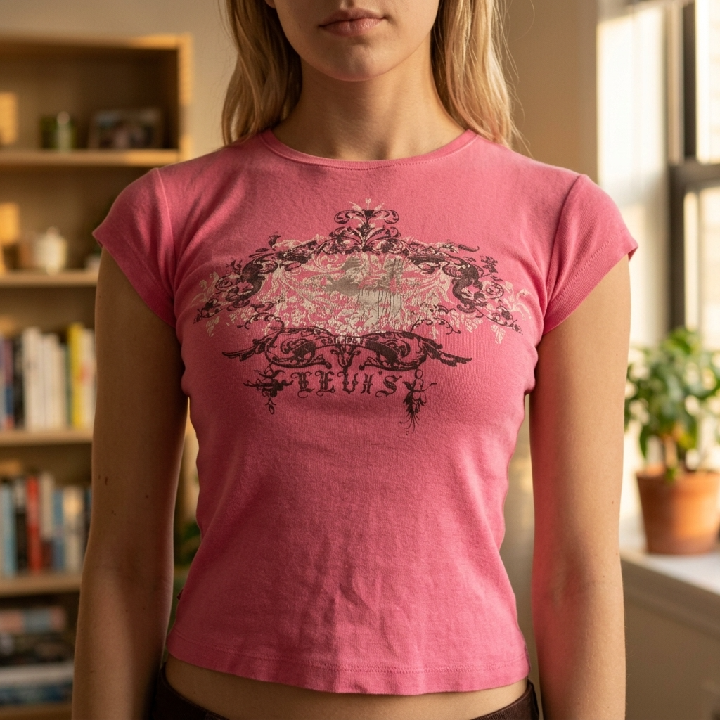 Women's 3D Print Slim Fit T-Shirt - Y2K Retro Streetwear Tee