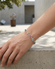 Women's Natural Tourmaline Bracelet — 925 Sterling Silver Geometric Oval