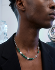 Men's Titanium Steel Natural Stone Geometric Necklace