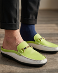 Men's Soft Leather Slip-On Slippers – Breathable Closed-Toe Mules