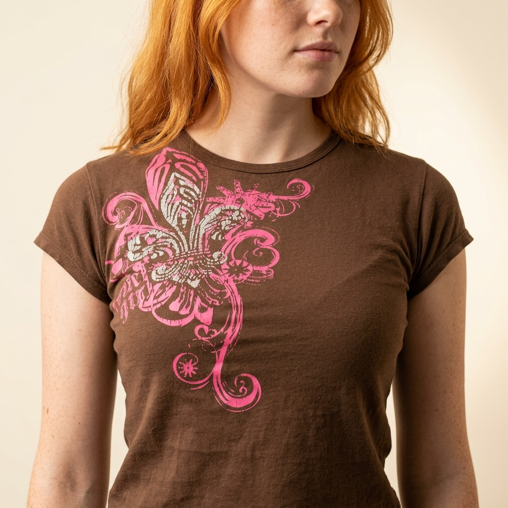 Women's 3D Print Slim Fit T-Shirt - Y2K Retro Streetwear Tee