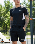 Men's Quick-Dry Sports T-Shirt & Shorts Set – Moisture-Wicking Polyester Activewear