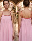 Women's Sleeveless Striped Maxi Dress – High Waist Slip Style