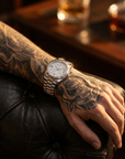 Men's Automatic Calendar Watch – Stainless Steel Mechanical Timepiece with Day-Date Display, Mineral Crystal & Waterproof Design