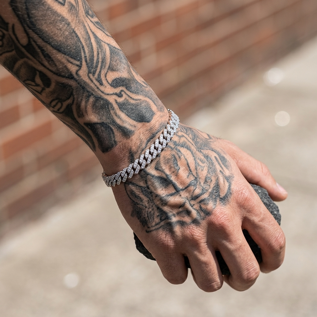 Men's Zircon Cuban Chain Bracelet – 6mm Hip-Hop Style