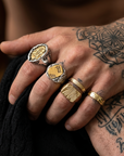 Men's Geometric Asymmetric Ring Set — Punk Hip-Hop Style