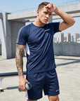 Men's Quick-Dry Sports T-Shirt & Shorts Set – Moisture-Wicking Polyester Activewear