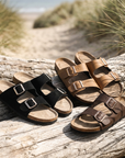 Men's Microfiber Leather Sandals – Ergonomic Arch Support Slip-On