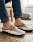 Men's Soft Leather Slip-On Slippers – Breathable Closed-Toe Mules