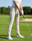 Hochwertige Stretch-Golfhose für Damen – schmal geschnittene Hose mit hoher Taille, schnelltrocknendem Stoff und geradem Bein