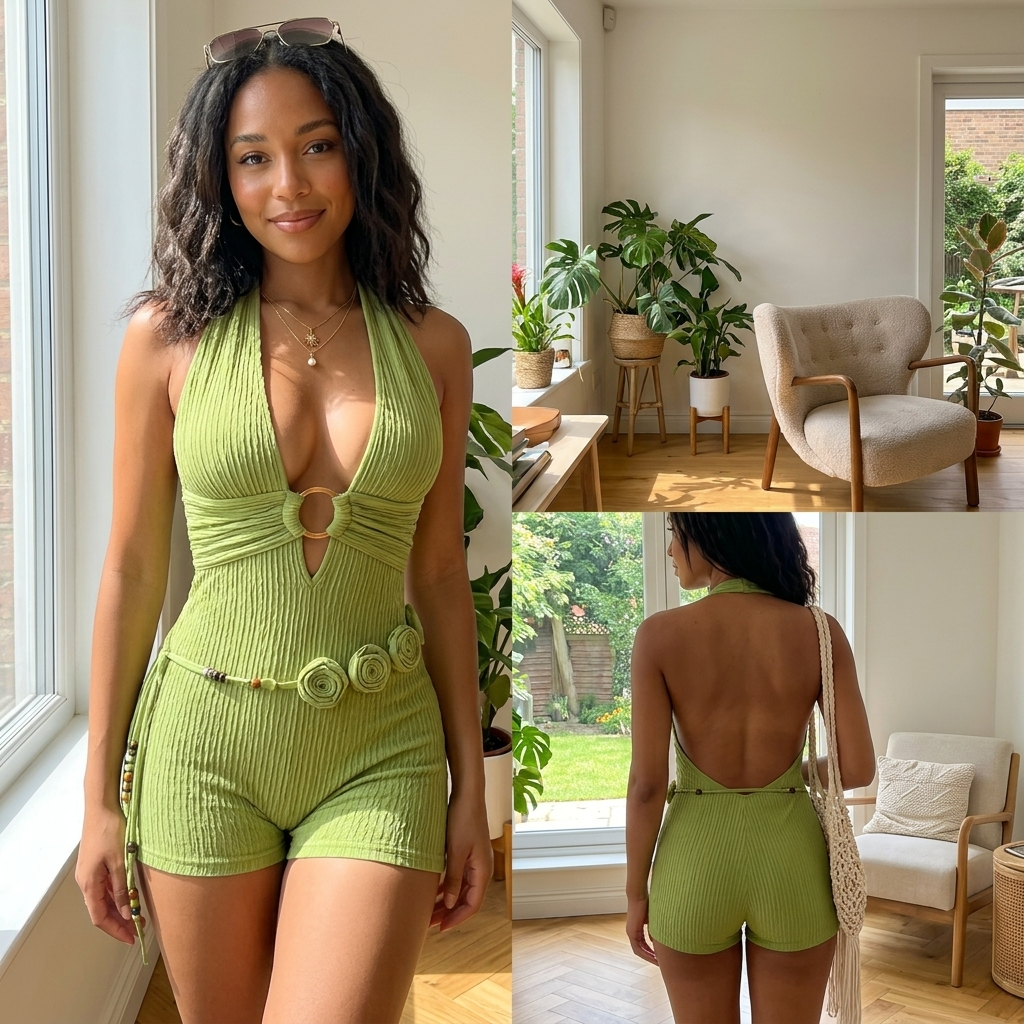 Women's Backless Knitted Bodycon Dress