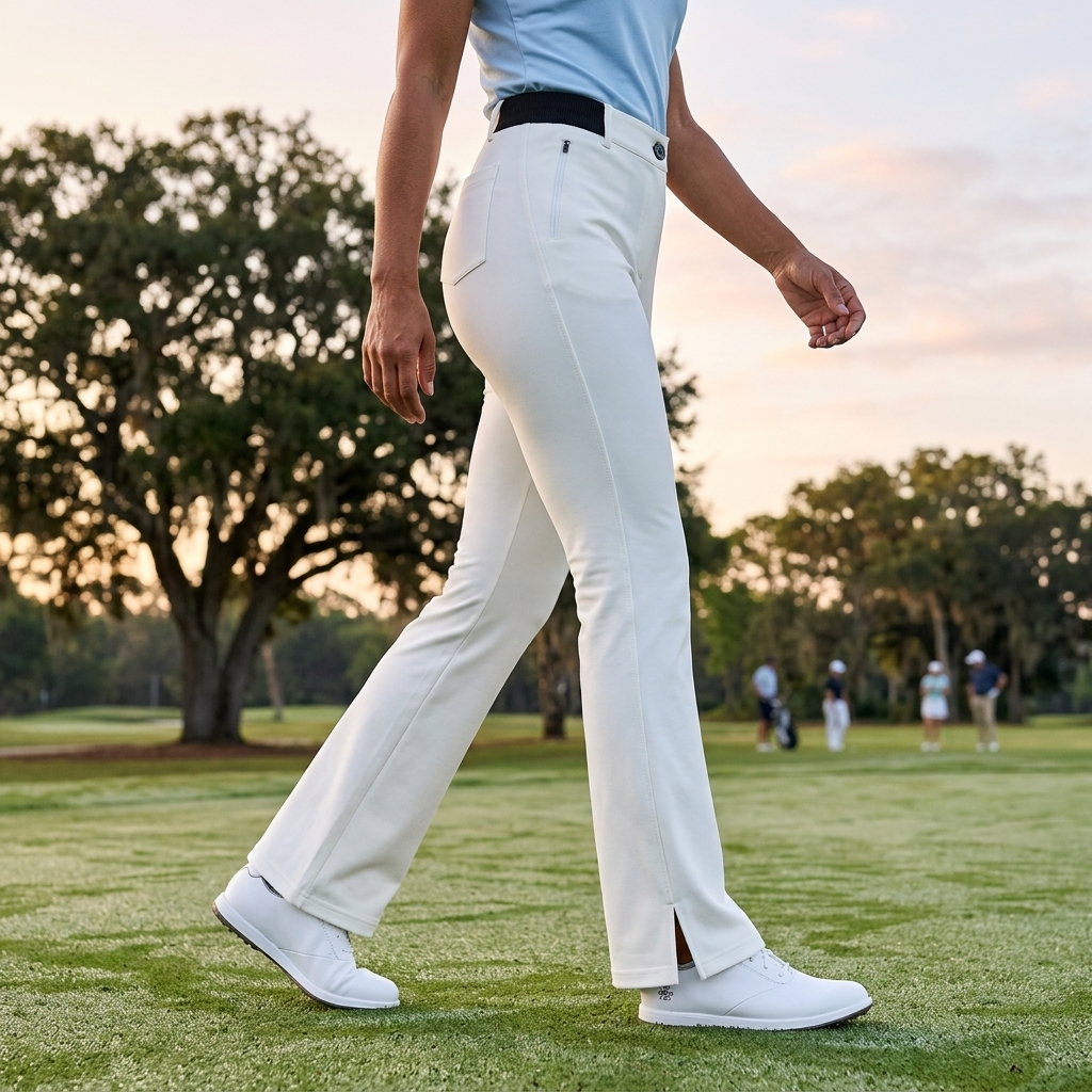 Women's Elastic Breathable Golf Flare Trousers – UPF Sun Protection