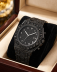Men Full Diamond Watch – Hip-Hop Arabic Numeral Quartz 43mm Luxury Waterproof Timepiece