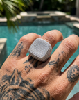 Men's Full Diamond Square Hip Hop Ring 5A Zircon Gold
