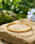 Women's Gold-Plated Chain Bracelet – Adjustable Elegant Brass Bangle