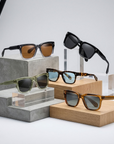 Men's Retro Square Frame Polarized Sunglasses - UV400 Acetate TR90 Vintage Shades