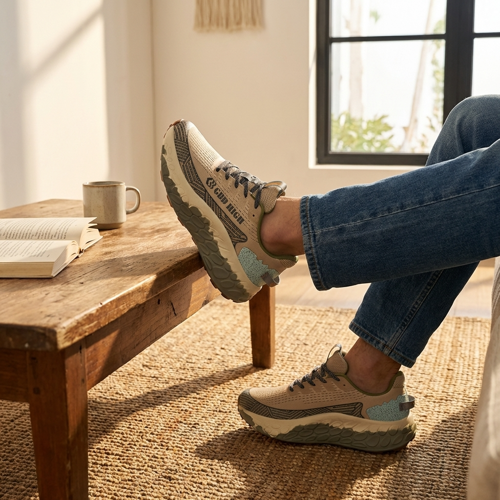 Men Sports Shoes – Lightweight Breathable Mesh Running Sneakers with Shock Absorption &amp; Height Increase