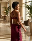 Women's Elegant Halter Deep V Backless Fishtail Maxi Dress