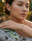 Women's Natural Tourmaline Bracelet — 925 Sterling Silver Geometric Oval