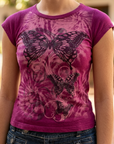 Women's 3D Print Slim Fit T-Shirt - Y2K Retro Streetwear Tee