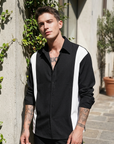 Chemise noire soyeuse et sans plis