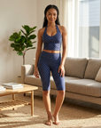 Women's Polka Dot Yoga 2-Piece Outfit Set Sleeveless Vest & Mid Pants