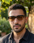 Men's Retro Square Frame Polarized Sunglasses - UV400 Acetate TR90 Vintage Shades