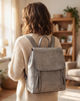 Damen Rucksack aus echtem Leder – Vintage-Rucksack mit großem Fassungsvermögen und mehreren Taschen