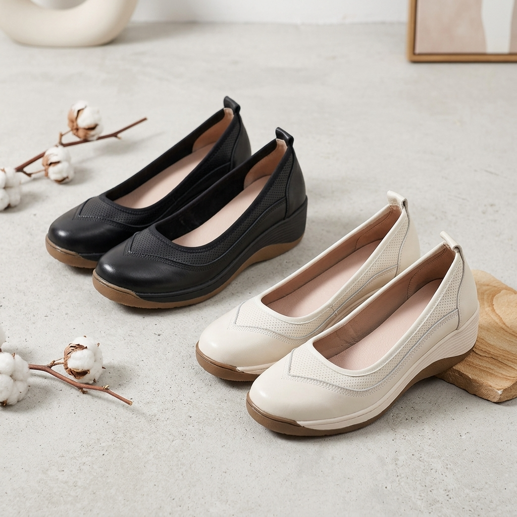 Women's Retro Platform Loafers with Buckle Strap