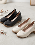 Women's Retro Platform Loafers with Buckle Strap