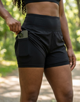 Women's High Waisted Running Fitness Shorts – Two-in-One Anti-Exposure Design