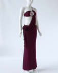 Women's Elegant Halter Deep V Backless Fishtail Maxi Dress