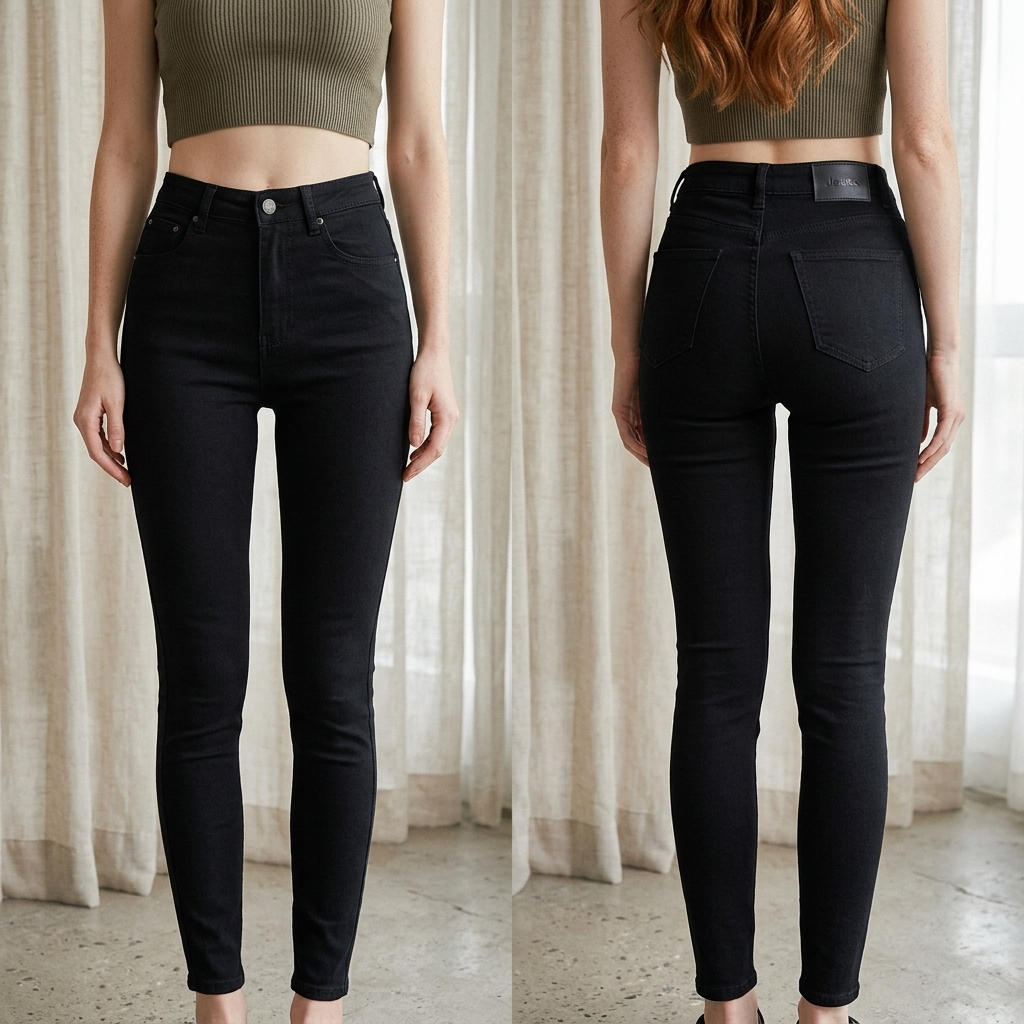 Women's High-Waist Skinny Jeans – Stretch Denim Pencil Pants