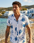 Men's Floral Print Short Sleeve Shirt – Loose Fit Summer Style