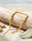 Women's Gold-Plated Chain Bracelet – Adjustable Elegant Brass Bangle