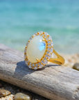 Women's Natural Hetian Jade Ring – 925 Sterling Silver Adjustable size