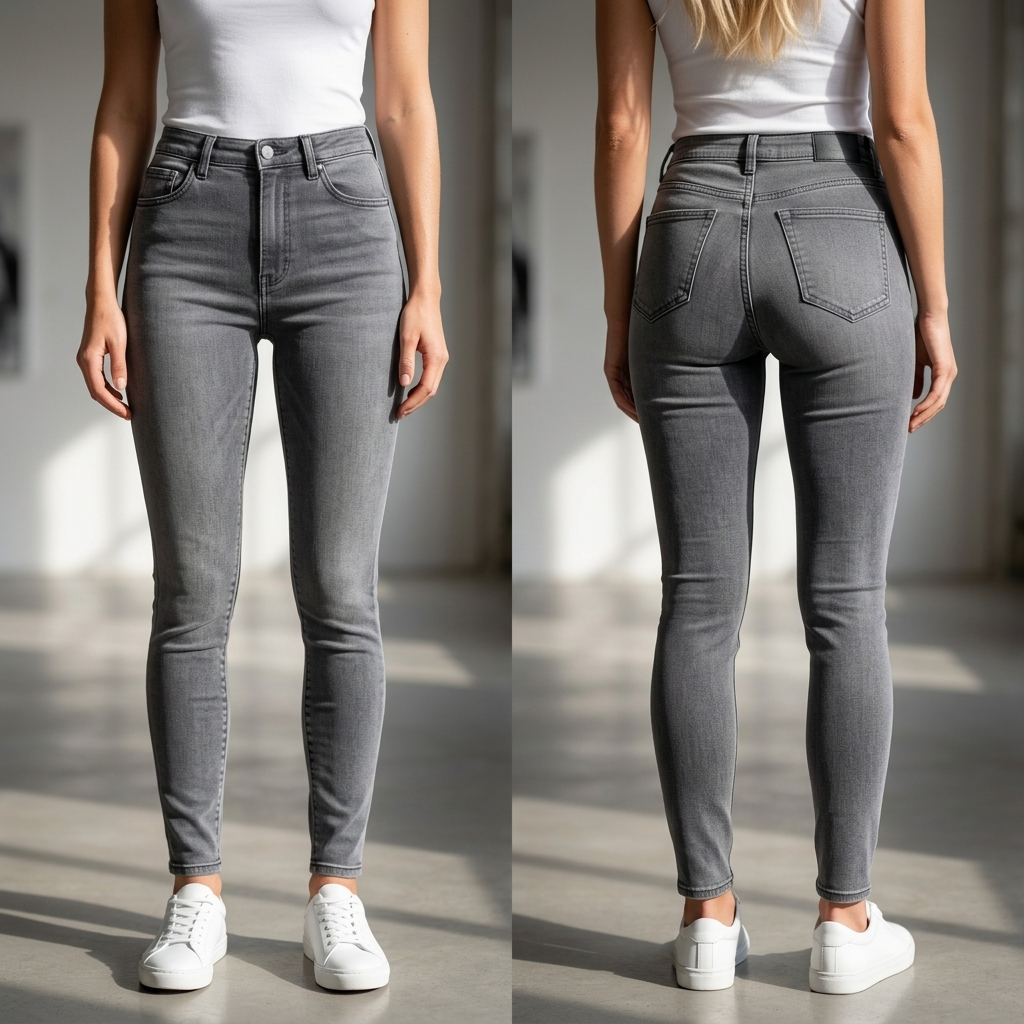 Women's High-Waist Skinny Jeans – Stretch Denim Pencil Pants