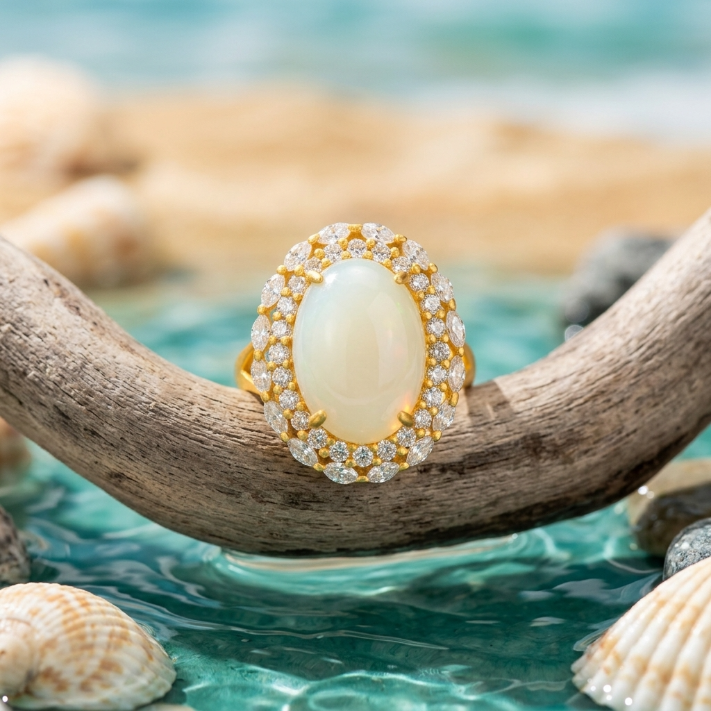 Women's Natural Hetian Jade Ring – 925 Sterling Silver Adjustable size