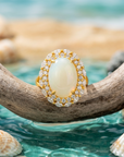 Women's Natural Hetian Jade Ring – 925 Sterling Silver Adjustable size