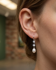 Women's Natural Freshwater Pearl Earrings – 925 Sterling Silver