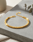Women's Gold-Plated Chain Bracelet – Adjustable Elegant Brass Bangle